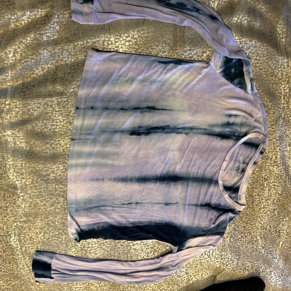 Tye dye long sleeve tee lilac/navy